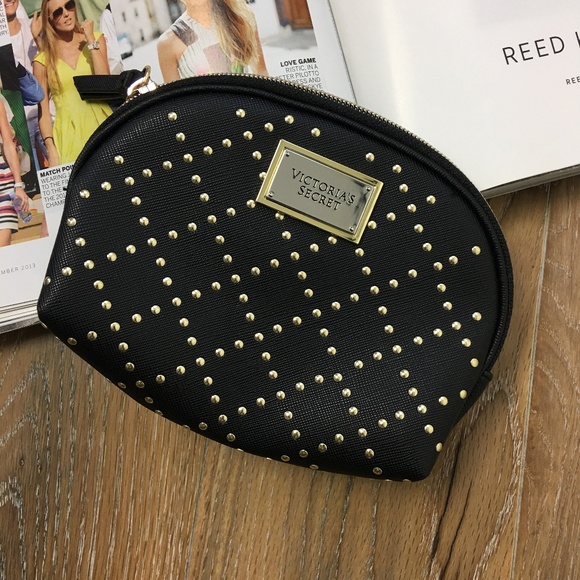 Victoria's Secret Handbags - ⬇️ Victoria's Secret Black Studded Makeup Bag